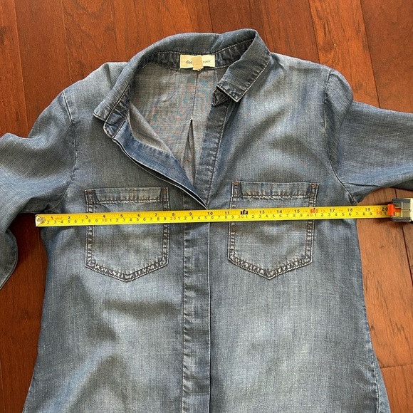 Cloth and Stone Denim Chambray Split Back Button Down Top Sz XS excellent cond - Picture 9 of 14